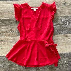 NWT Woman’s Red Wrap Blouse | Size: Large